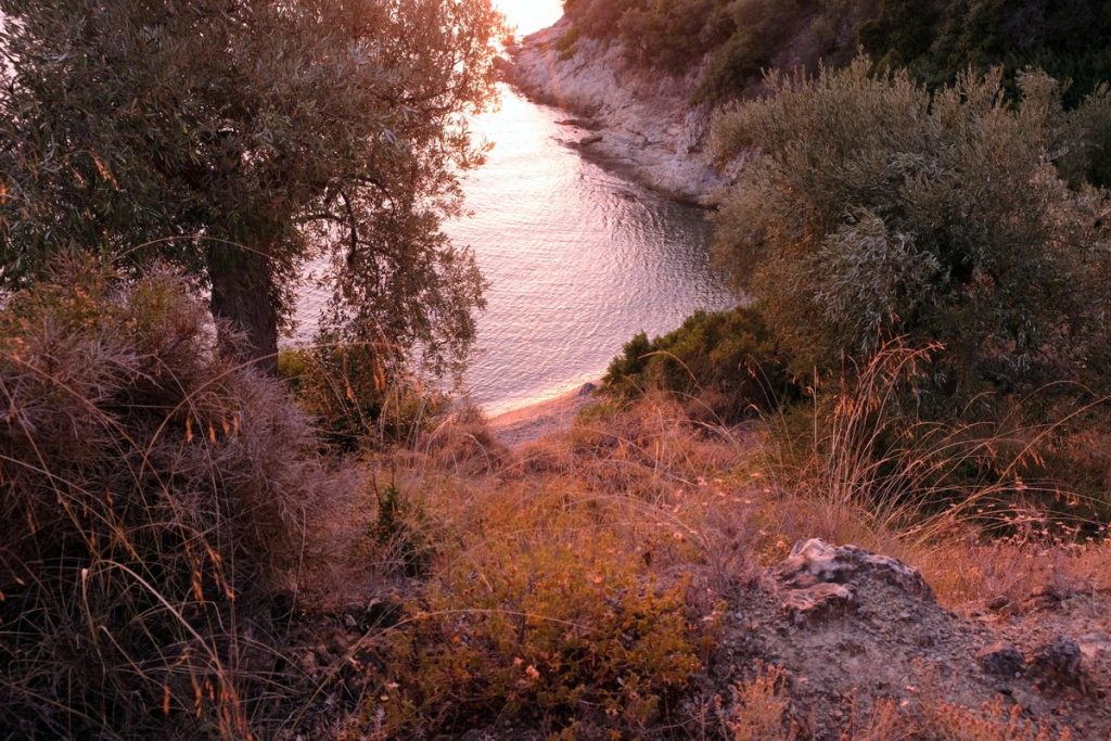 Small beach near Kalamos. Vacation home in Lafkos Pelion. Holidays in Greece. 