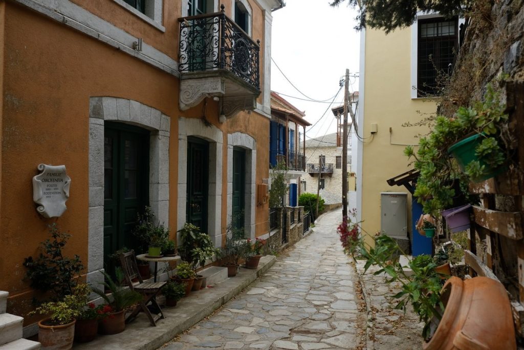South Pelion, Greece. The old alleys of Lafkos, invite you to stroll around.
